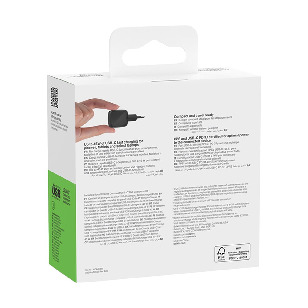 Belkin 45W USB PD Wall Charger met PPS