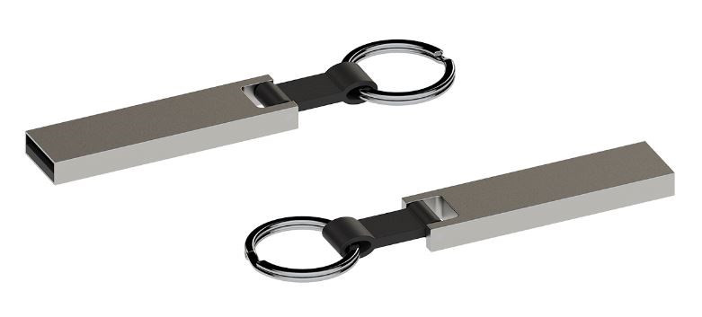 USB stick Tie Sleutelhanger 3.0 mat chroom 32GB