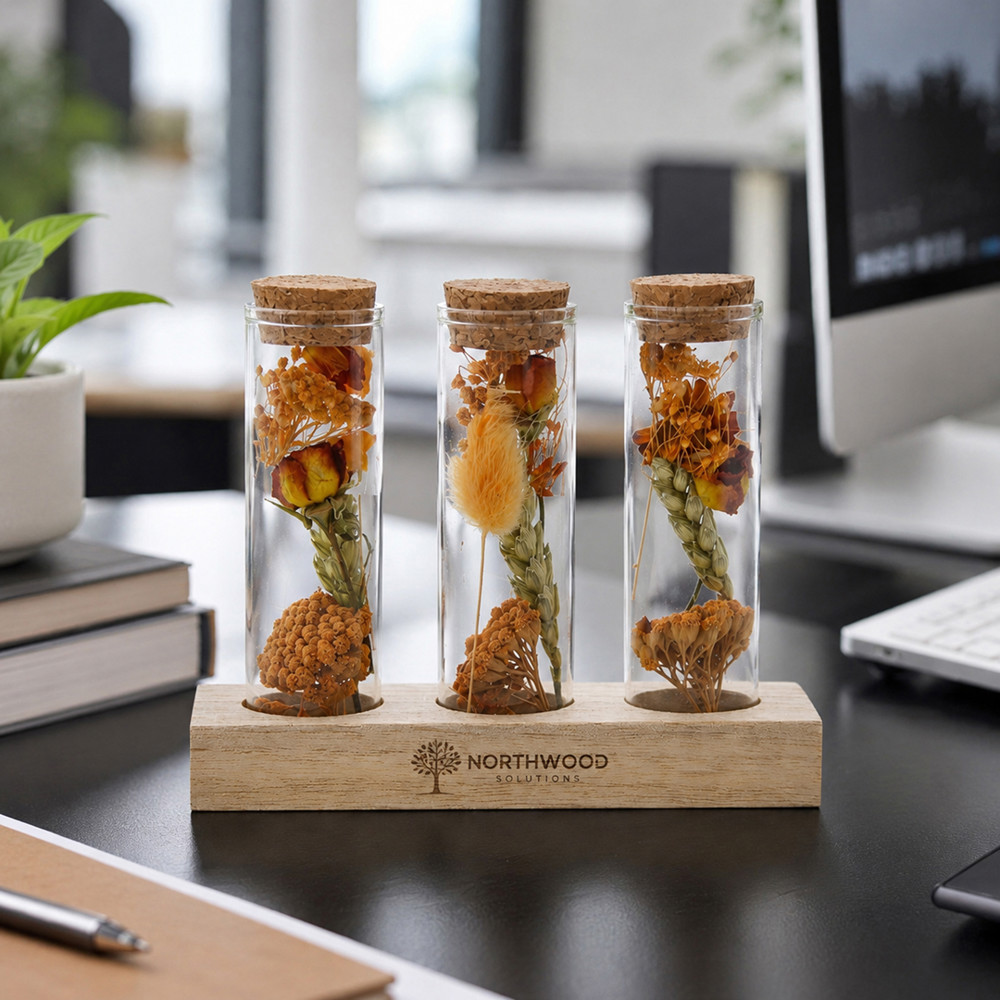 Dried Flowers - Trio tube & wood, Lichtblauw